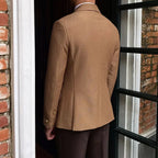 Blazer Masculino Transpassado Venazzi VZ062 com ecomicrofibra, abotoamento duplo e forro refinado para visual elegante.