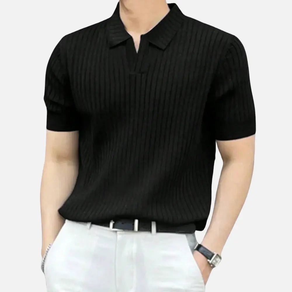 Camisa Polo Masculina Venazzi VZ019 com cor sólida, tecido confortável e design clássico para uso diário ou ocasiões casuais.