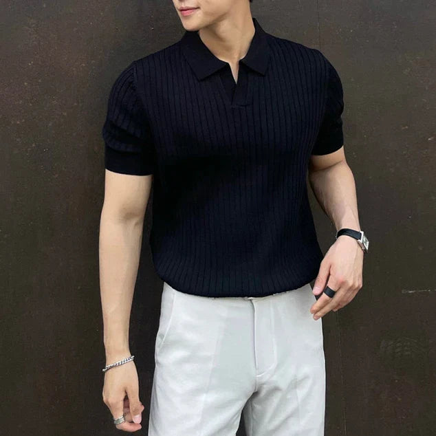 Camisa Polo Masculina Venazzi VZ019 com cor sólida, tecido confortável e design clássico para uso diário ou ocasiões casuais.