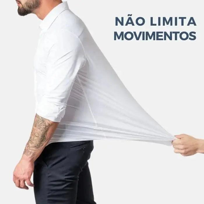 Camisa Social de Algodão Masculina Venazzi VZ083 com caimento slim, algodão premium e estilo elegante para uso profissional ou social.
